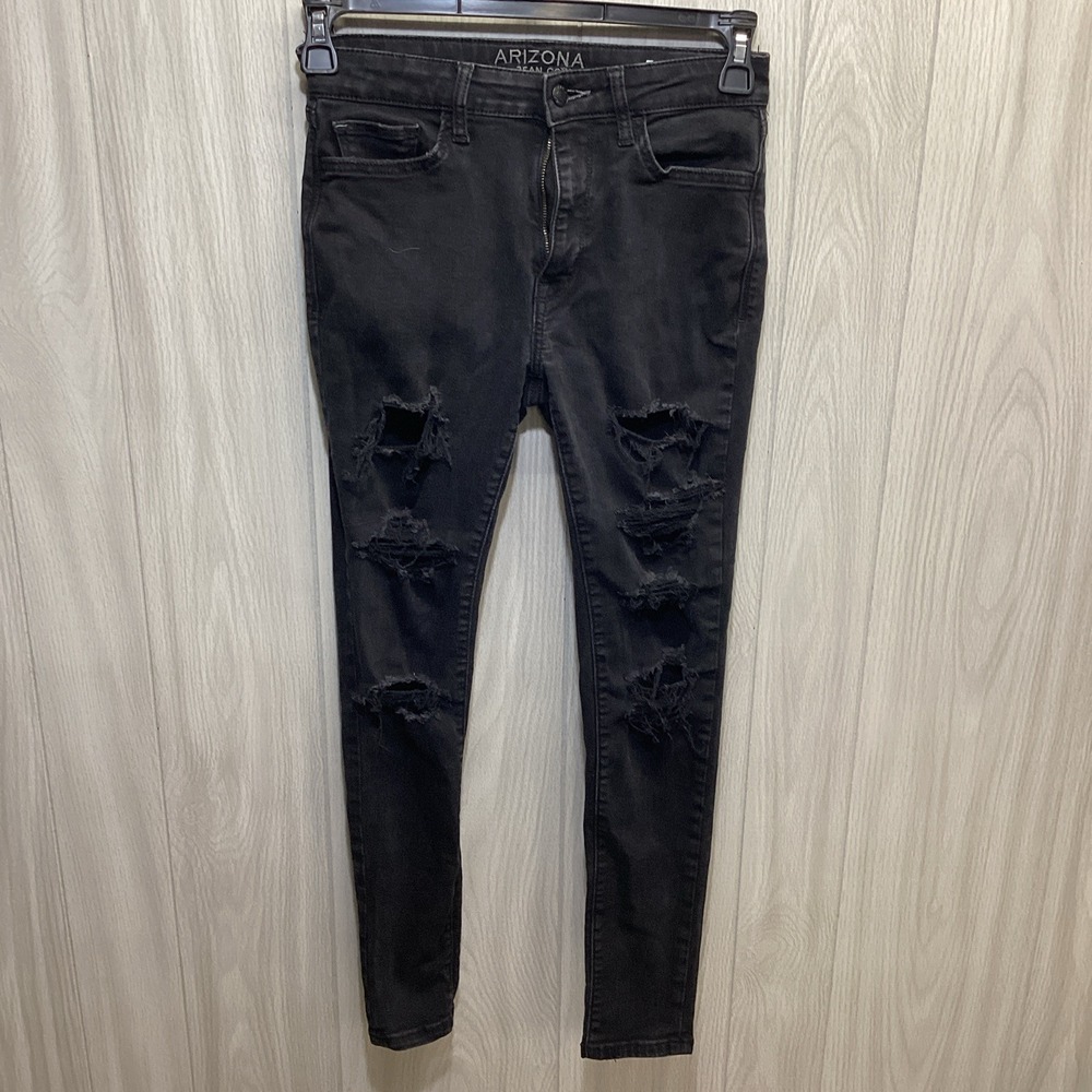 ARIZONA Women's (Size 5) Button Front Jeggings Jeans Distressed Tapered Stretch